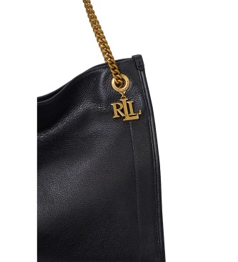 Lauren Ralph Lauren Zwarte Bradley tote tas van gekorreld leer