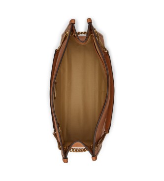 Lauren Ralph Lauren Bruin gegreineerd leren Bradley tote tas
