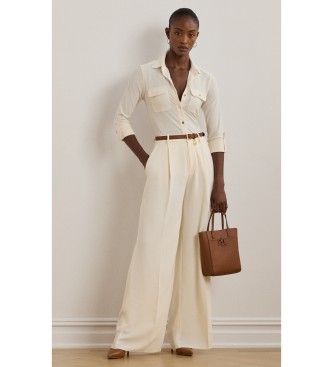 Lauren Ralph Lauren Borsa tote Cameryn in pelle granulata marrone