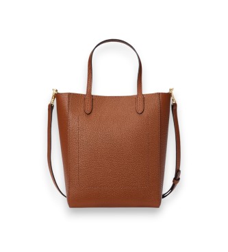 Lauren Ralph Lauren Borsa tote Cameryn in pelle granulata marrone