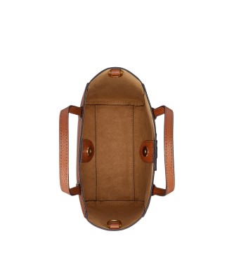 Lauren Ralph Lauren Borsa tote Cameryn in pelle granulata marrone