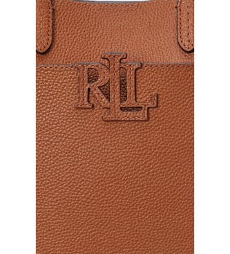 Lauren Ralph Lauren Borsa tote Cameryn in pelle granulata marrone