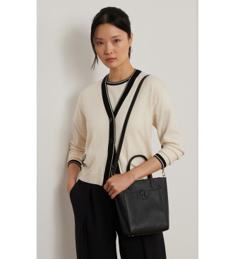 Lauren Ralph Lauren Borsa tote Cameryn in pelle martellata nera
