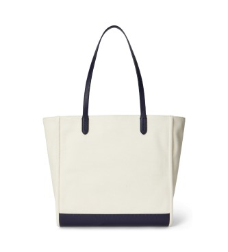 Lauren Ralph Lauren Grote witte canvas Cameryn tote tas