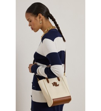 Lauren Ralph Lauren Kleine beige canvas Cameryn tote tas