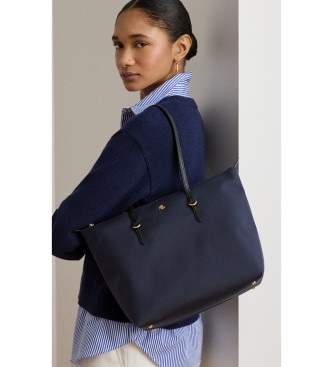 Lauren Ralph Lauren Mittlere Keaton Tote-Tasche aus marineblauem Nylon