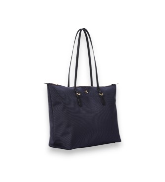 Lauren Ralph Lauren Mittlere Keaton Tote-Tasche aus marineblauem Nylon