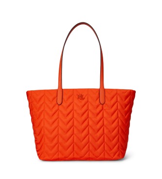 Lauren Ralph Lauren Borsa tote Stevie extra grande trapuntata arancione