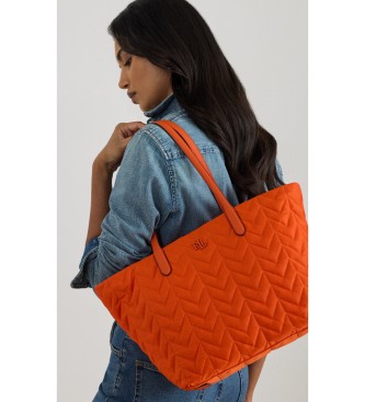 Lauren Ralph Lauren Borsa tote Stevie extra grande trapuntata arancione