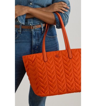Lauren Ralph Lauren Borsa tote Stevie extra grande trapuntata arancione