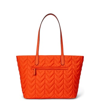 Lauren Ralph Lauren Borsa tote Stevie extra grande trapuntata arancione