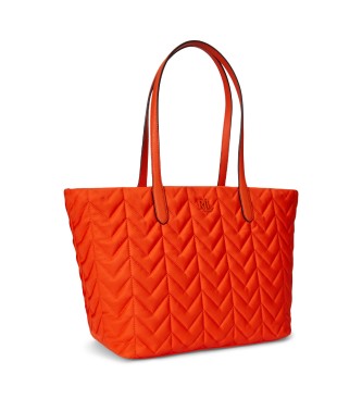 Lauren Ralph Lauren Borsa tote Stevie extra grande trapuntata arancione