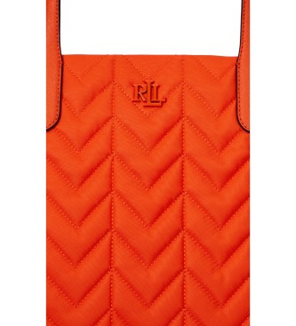 Lauren Ralph Lauren Borsa tote Stevie extra grande trapuntata arancione