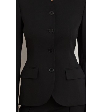 Lauren Ralph Lauren Americana in crepé di lana ed elastico nero