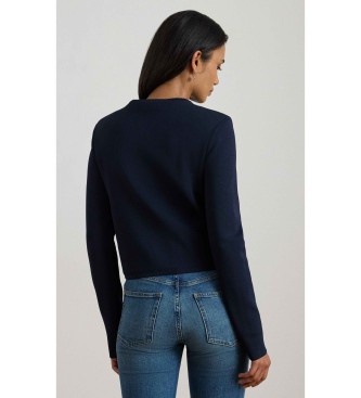 Lauren Ralph Lauren Chaqueta recortada de punto marino