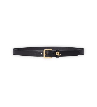 Lauren Ralph Lauren Ceinture étroite en cuir avec logo noir