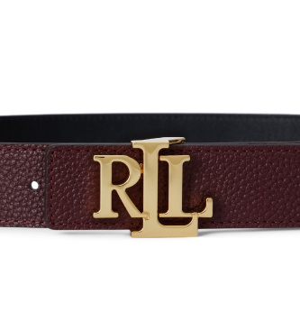 Lauren Ralph Lauren Reversible grained leather belt burgundy, black