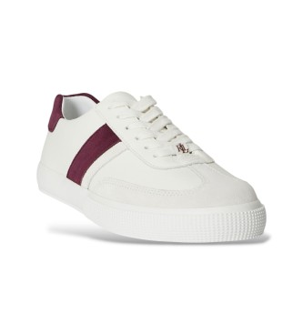 Lauren Ralph Lauren Zapatillas Braylee bicolor de piel y ante blanco, burdeos