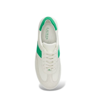 Lauren Ralph Lauren Zapatillas Braylee bicolor de piel y ante blanco, verde