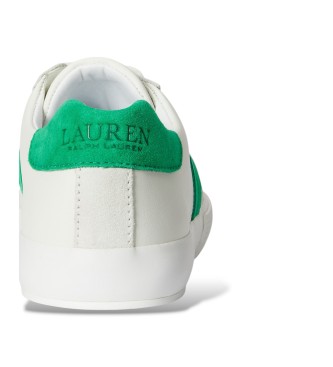 Lauren Ralph Lauren Zapatillas Braylee bicolor de piel y ante blanco, verde