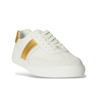 Lauren Ralph Lauren Zapatillas Braylee de piel con ribete blanco, dorado