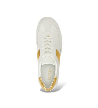 Lauren Ralph Lauren Zapatillas Braylee de piel con ribete blanco, dorado