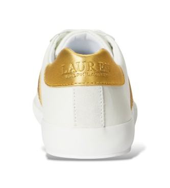 Lauren Ralph Lauren Zapatillas Braylee de piel con ribete blanco, dorado