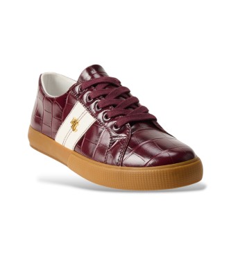 Lauren Ralph Lauren Zapatillas Janson II de piel repujada burdeos