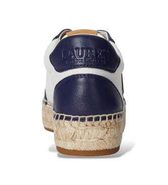 Lauren Ralph Lauren Zapatillas Luize de loneta y napa beige, marino