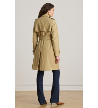 Lauren Ralph Lauren Beigefarbener zweireihiger Trenchcoat aus Baumwollmischung