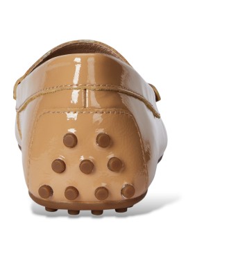 Lauren Ralph Lauren Driver Barnsbury bež zmečkani mokasini iz lakastega usnja