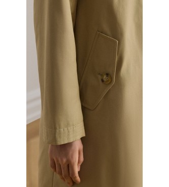 Lauren Ralph Lauren Beigefarbener Schottenkaro-Mantel aus Baumwollmischung