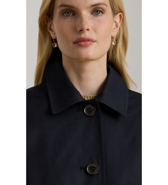 Lauren Ralph Lauren Marineblauer Schottenkaro-Mantel aus Baumwollmischung