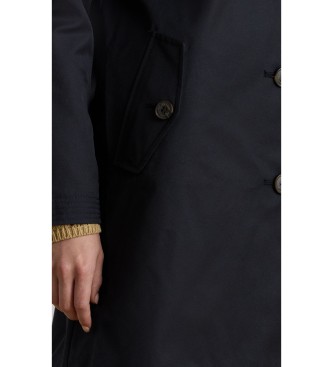 Lauren Ralph Lauren Marineblauer Schottenkaro-Mantel aus Baumwollmischung