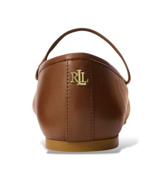 Lauren Ralph Lauren Rjavi copati Jayna iz usnja nappa