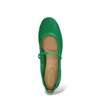 Lauren Ralph Lauren Jayna zelene baletne črpalke iz perforiranega usnja