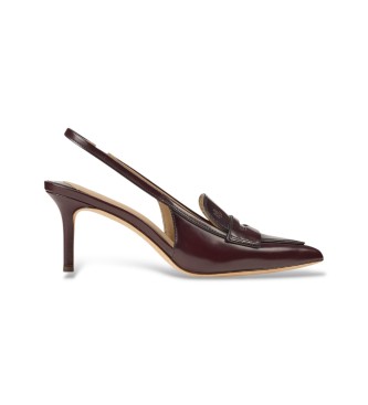 Lauren Ralph Lauren Usnjeni čevlji Khloe z bordo peto