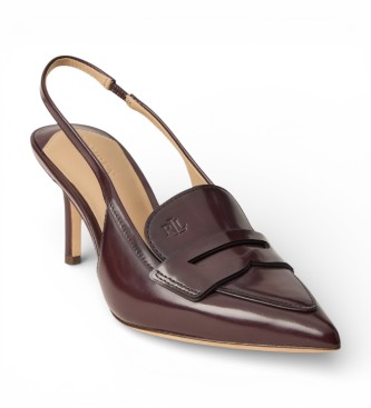 Lauren Ralph Lauren Usnjeni čevlji Khloe z bordo peto