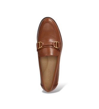 Lauren Ralph Lauren Mokasyny Tasha ze skóry brązowej