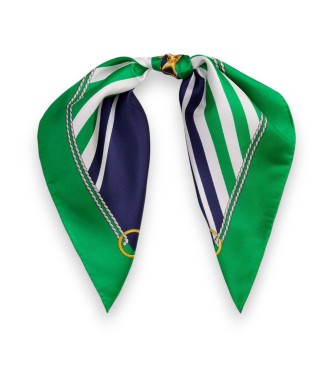 Lauren Ralph Lauren Pa�uelo cuadrado de seda con rayas verde