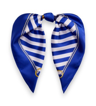 Lauren Ralph Lauren Sciarpa quadrata in seta con strisce blu