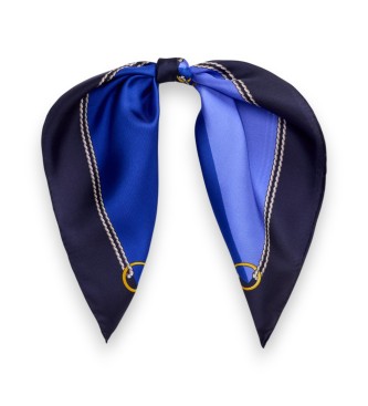 Lauren Ralph Lauren Foulard carré en soie à rayures bleues