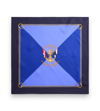 Lauren Ralph Lauren Foulard carré en soie à rayures bleues
