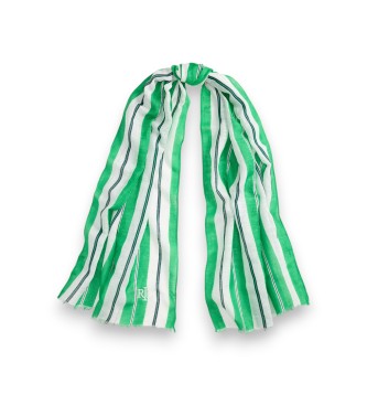 Lauren Ralph Lauren Foulard en lin et coton à rayures vertes