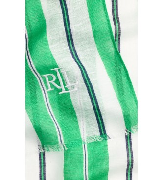 Lauren Ralph Lauren Foulard en lin et coton à rayures vertes