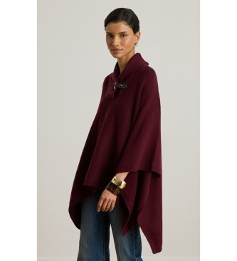 Lauren Ralph Lauren Poncho en maille mélange laine bordeaux