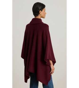 Lauren Ralph Lauren Poncho en maille mélange laine bordeaux