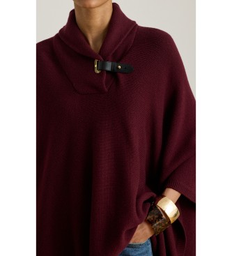 Lauren Ralph Lauren Poncho en maille mélange laine bordeaux