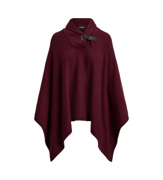 Lauren Ralph Lauren Poncho en maille mélange laine bordeaux