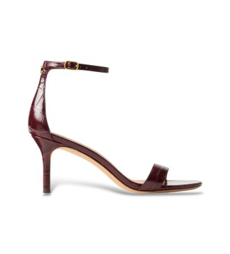 Lauren Ralph Lauren Sandalias Allie con repujado de cocodrilo burdeos